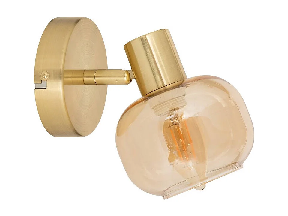 Applique Murale Orientable en Verre "Pilia" 16cm Doré