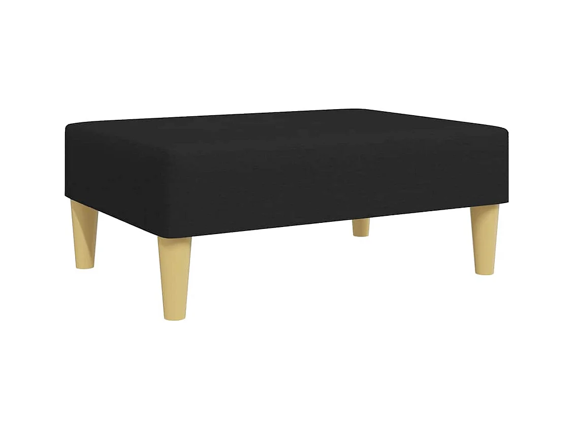 Canapé-lit à 2 places avec repose-pied noir tissu