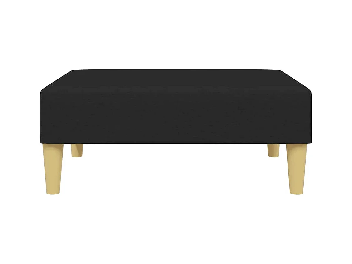 Canapé-lit à 2 places avec repose-pied noir tissu