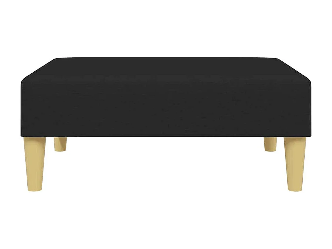 Schlafsofa 2-Sitzer mit Fußhocker Schwarz Stoff