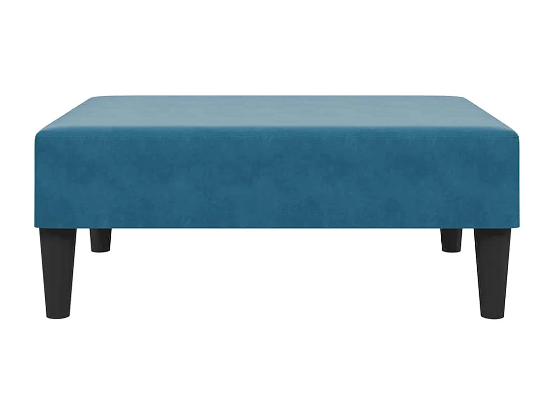 Schlafsofa 2-Sitzer mit Fußhocker Blau Samt