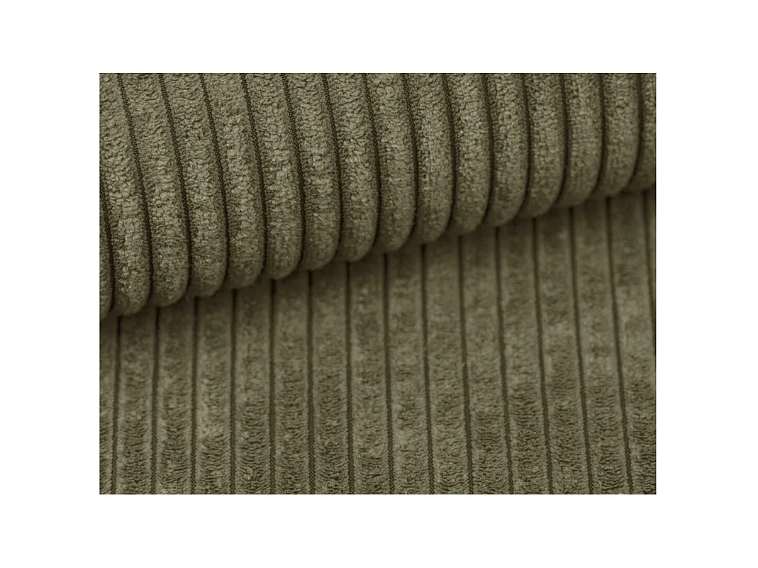 Canapé KIARA d'angle réversible convertible 4 places en velours côtelé - Vert kaki