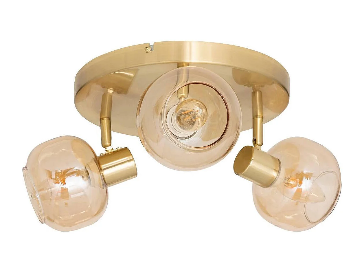 Plafonnier 3 Spots Orientables "Pilia" 25cm Doré