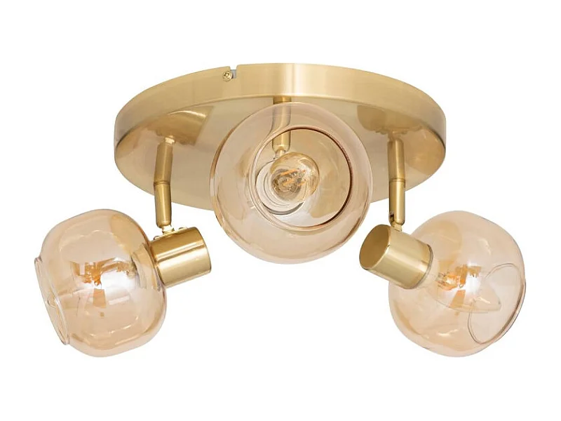 Plafonnier 3 Spots Orientables "Pilia" 25cm Doré