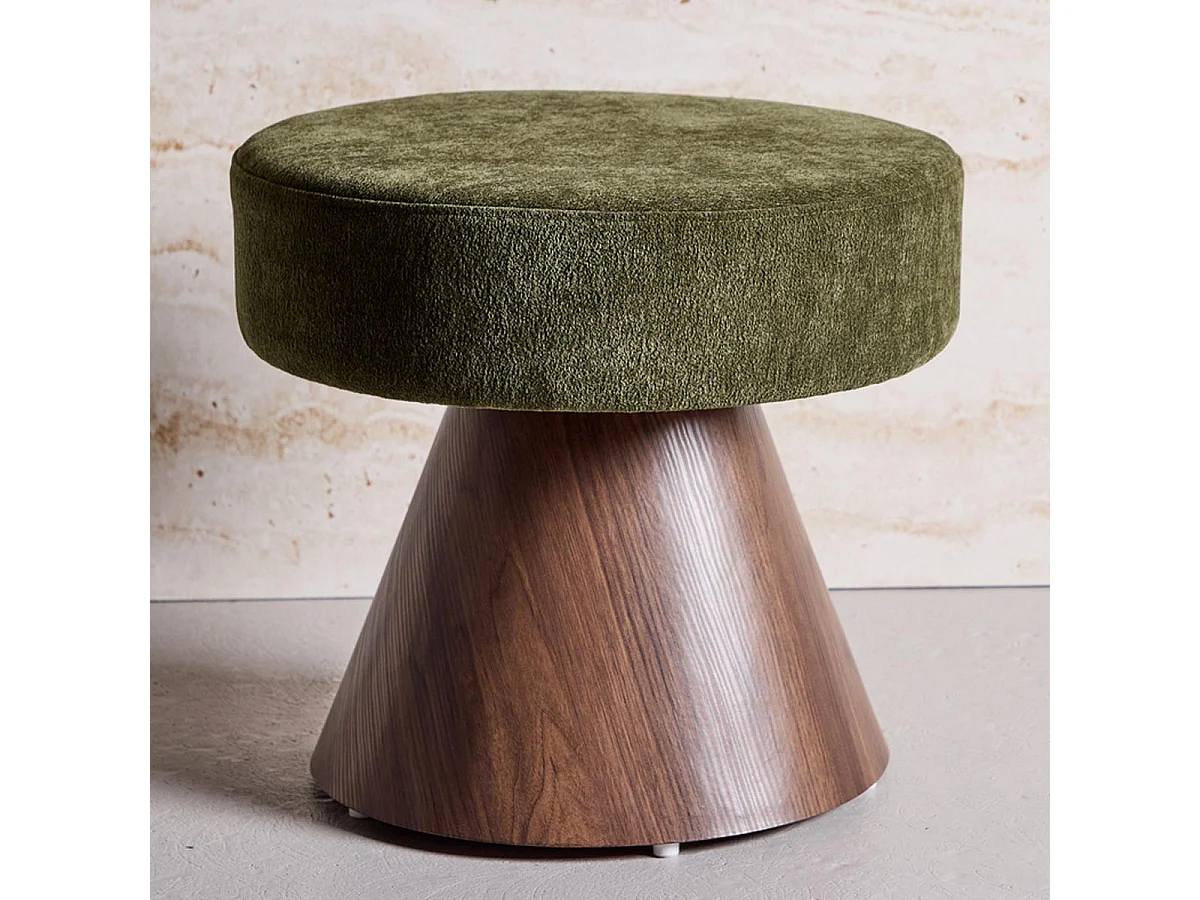 Pouf Design "Lanzo" 48cm Vert & Moka