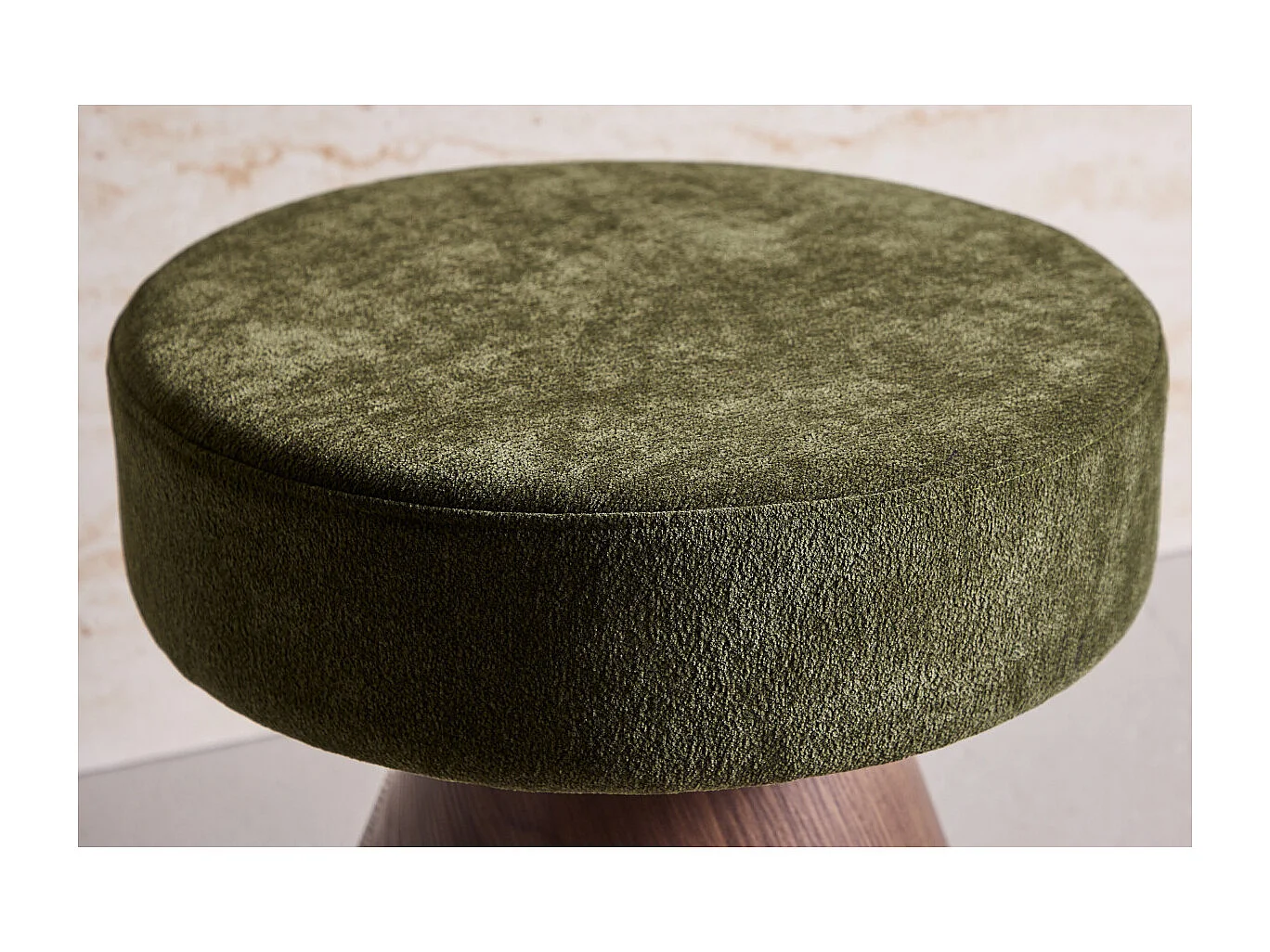 Pouf Design "Lanzo" 48cm Vert & Moka