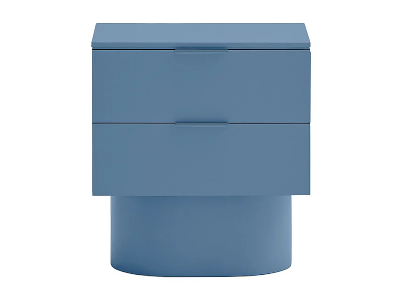 Totem - Table de chevet 2 tiroirs en bois - Bleu