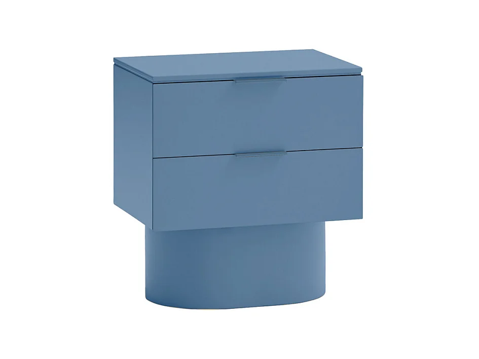 Totem - Table de chevet 2 tiroirs en bois - Bleu