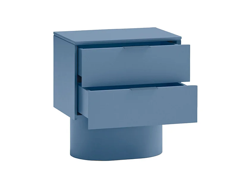 Totem - Table de chevet 2 tiroirs en bois - Bleu