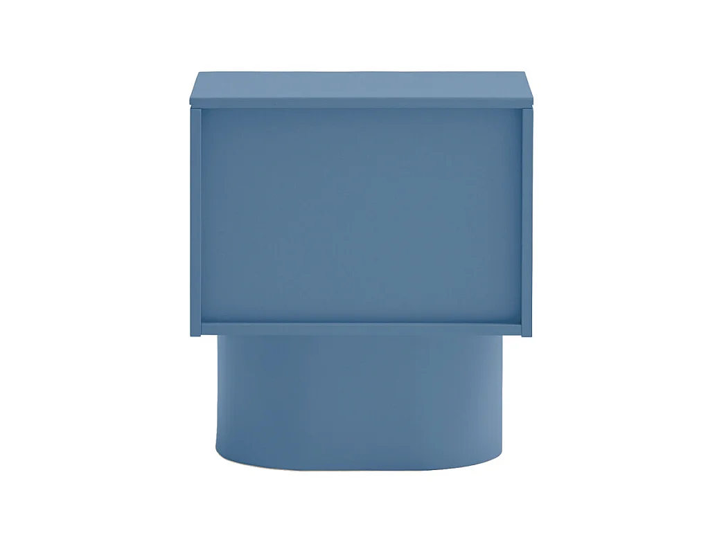 Totem - Table de chevet 2 tiroirs en bois - Bleu