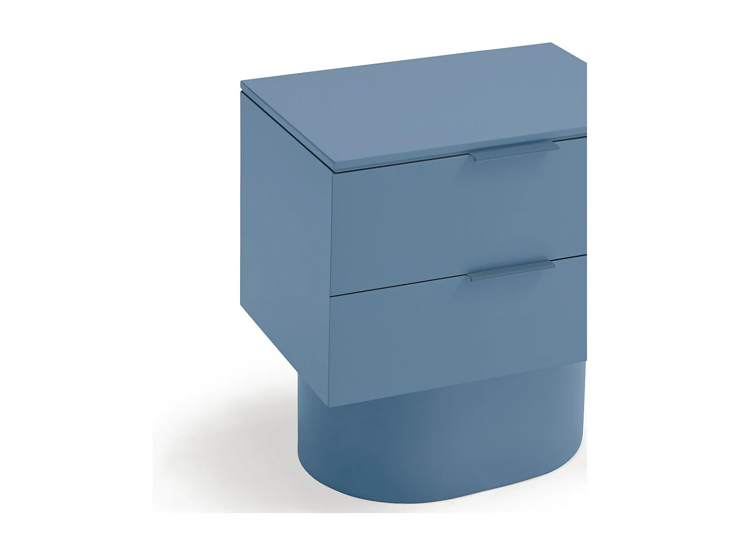 Totem - Table de chevet 2 tiroirs en bois - Bleu