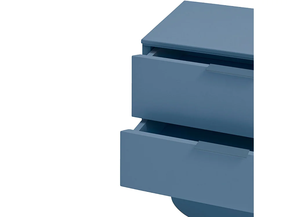 Totem - Table de chevet 2 tiroirs en bois - Bleu