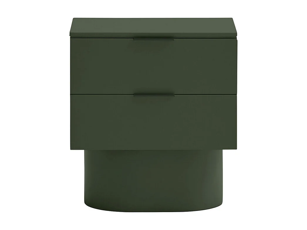 Totem - Table de chevet 2 tiroirs en bois - Vert olive