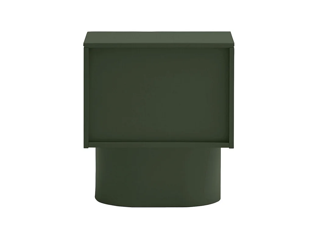 Totem - Table de chevet 2 tiroirs en bois - Vert olive