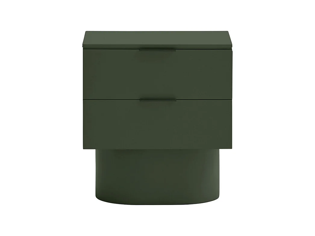 Totem - Table de chevet 2 tiroirs en bois - Vert olive