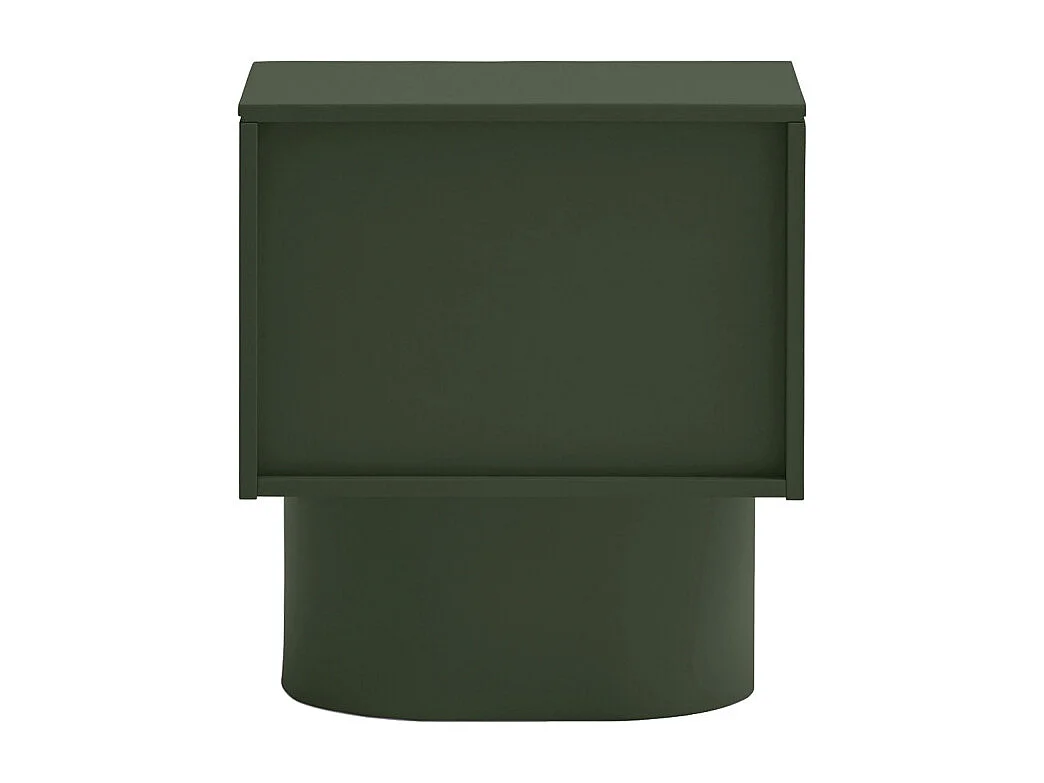 Totem - Table de chevet 2 tiroirs en bois - Vert olive