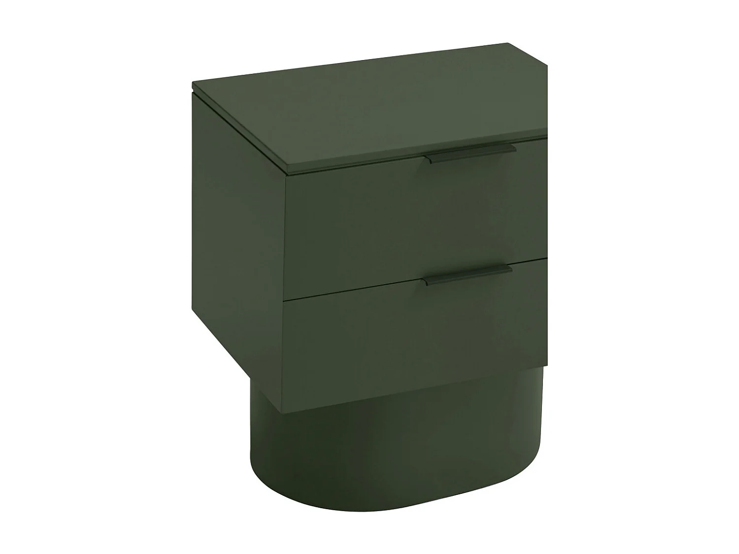 Totem - Table de chevet 2 tiroirs en bois - Vert olive