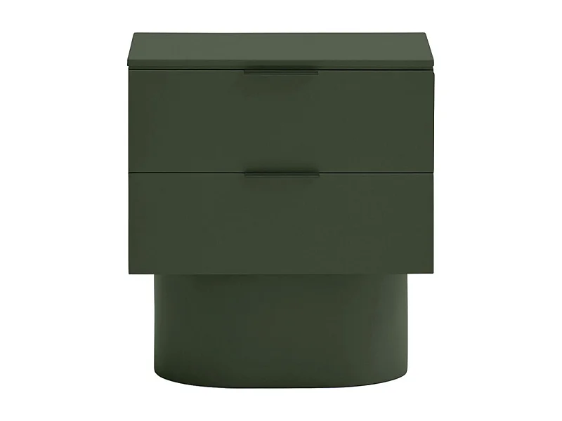 Totem - Table de chevet 2 tiroirs en bois - Vert olive