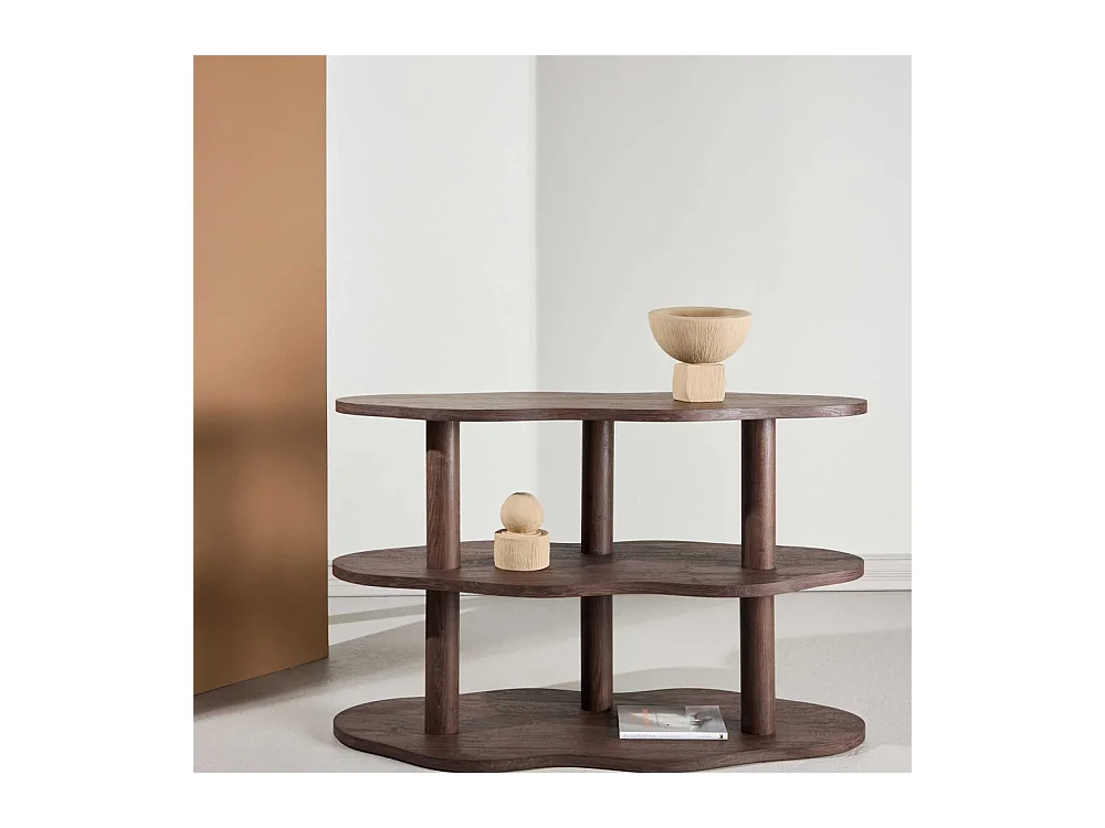 Étagère Ondulée 3 Niveaux "Moln" 120cm Marron