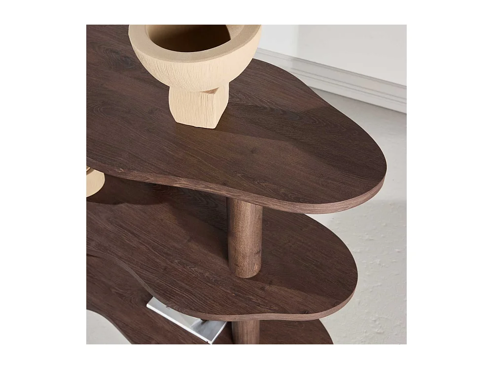 Étagère Ondulée 3 Niveaux "Moln" 120cm Marron