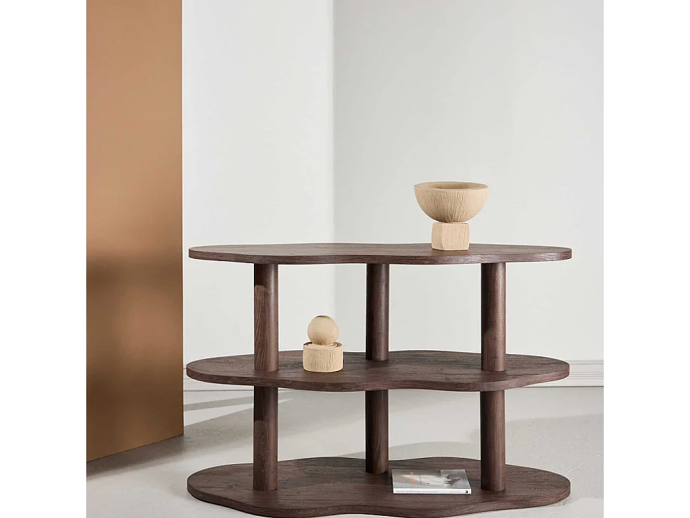 Étagère Ondulée 3 Niveaux "Moln" 120cm Marron