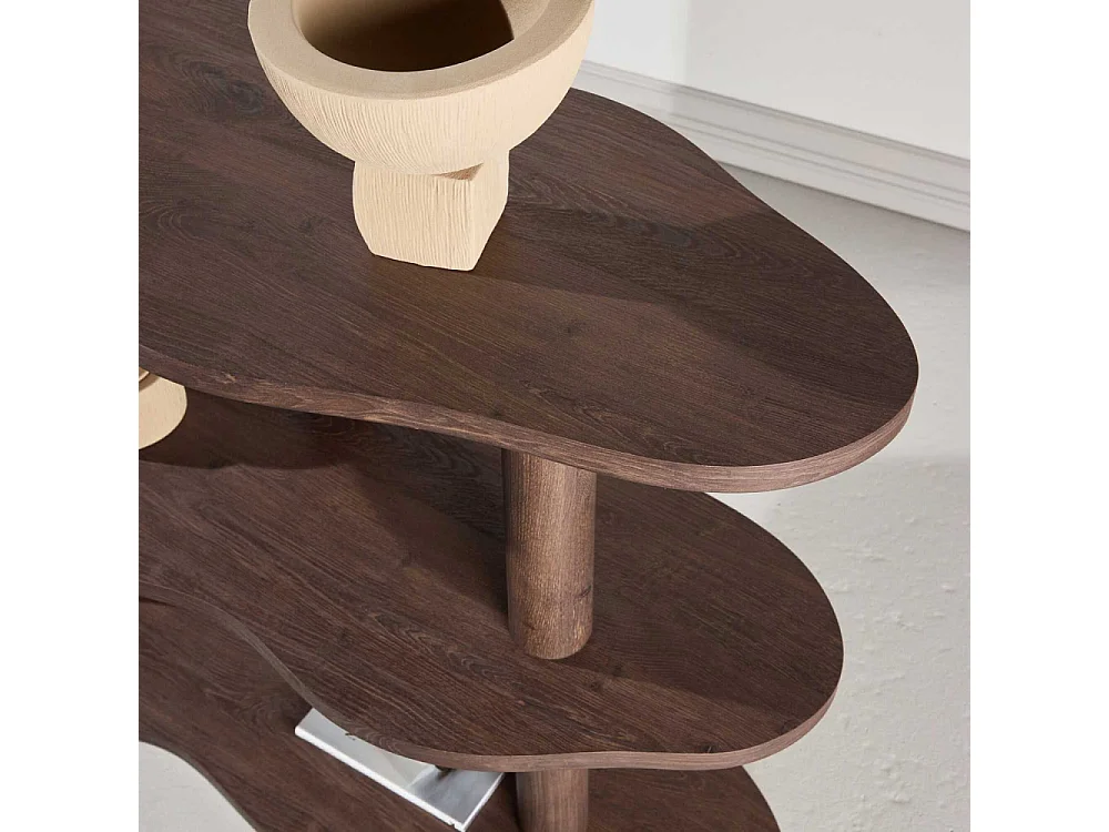 Étagère Ondulée 3 Niveaux "Moln" 120cm Marron