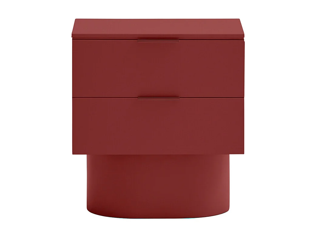 Totem - Table de chevet 2 tiroirs en bois - Rouge