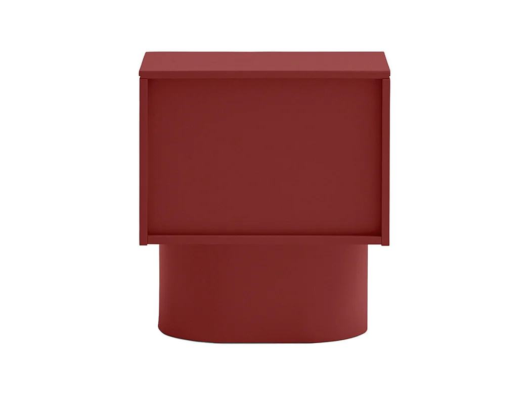 Totem - Table de chevet 2 tiroirs en bois - Rouge