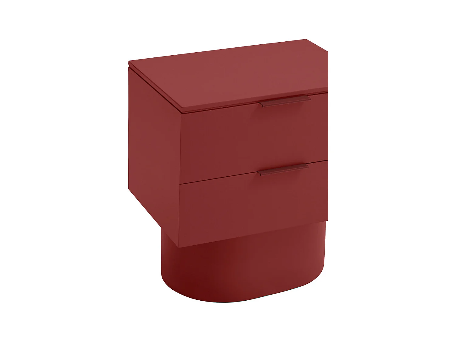 Totem - Table de chevet 2 tiroirs en bois - Rouge