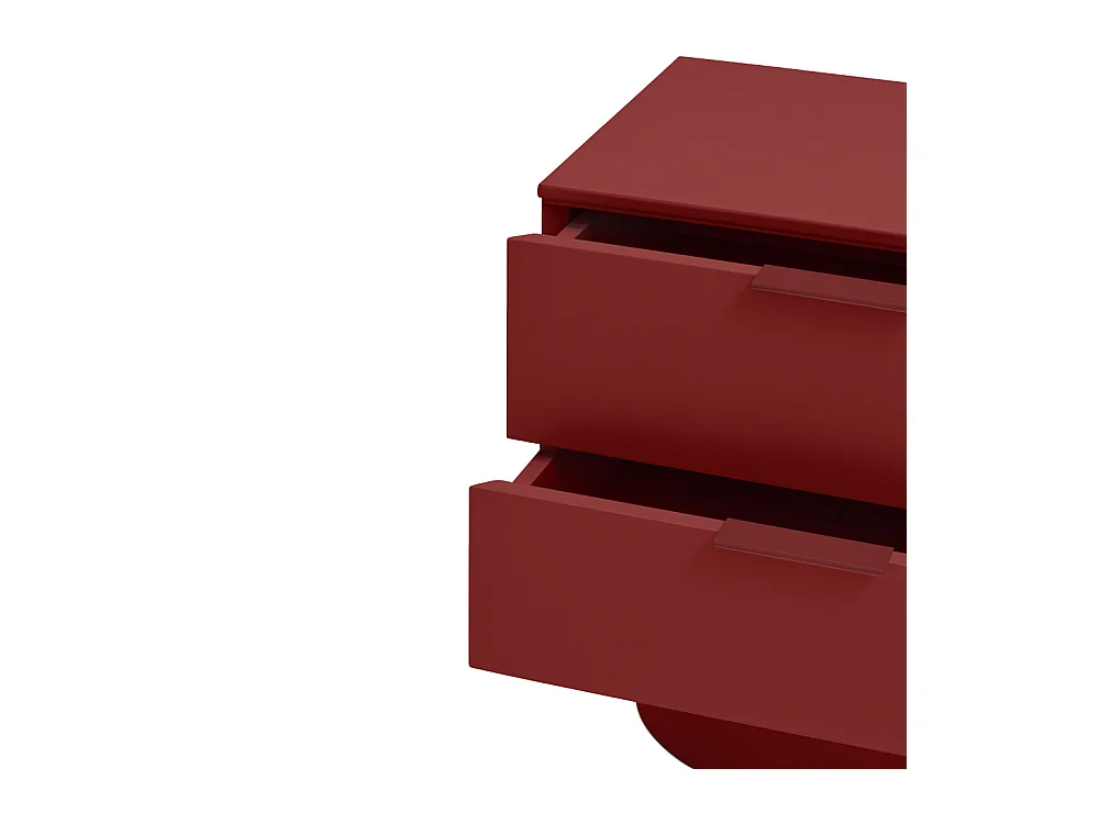 Totem - Table de chevet 2 tiroirs en bois - Rouge