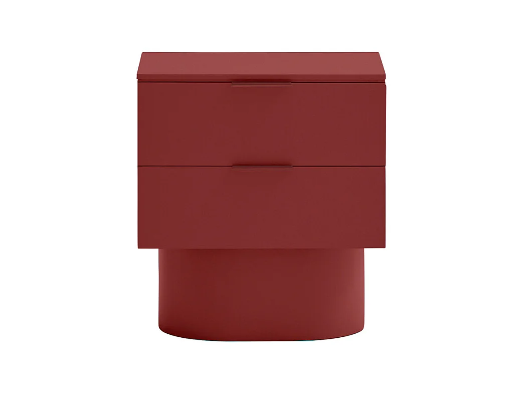 Totem - Table de chevet 2 tiroirs en bois - Rouge