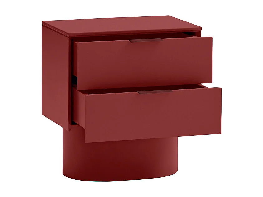 Totem - Table de chevet 2 tiroirs en bois - Rouge