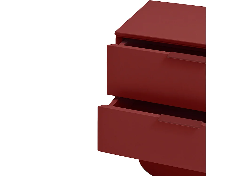Totem - Table de chevet 2 tiroirs en bois - Rouge