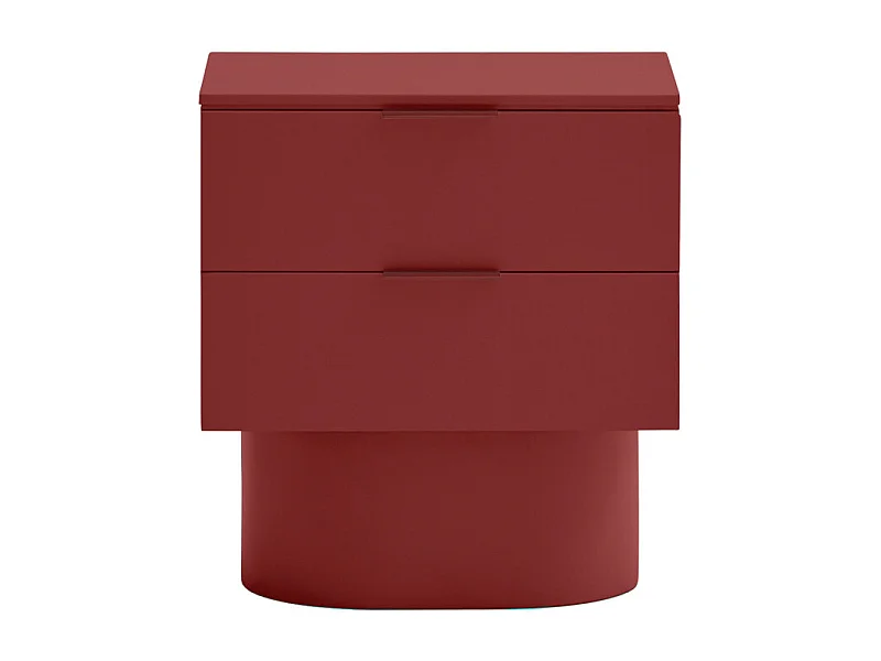 Totem - Table de chevet 2 tiroirs en bois - Rouge