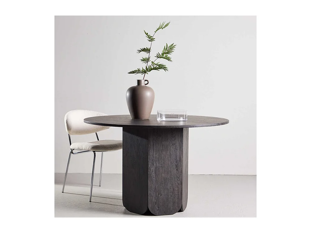 Table à Manger Ronde "Tekla" 120cm Noir