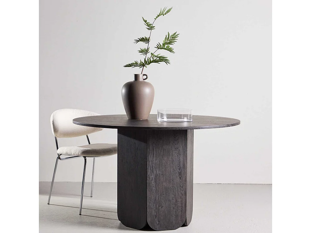 Table à Manger Ronde "Tekla" 120cm Noir