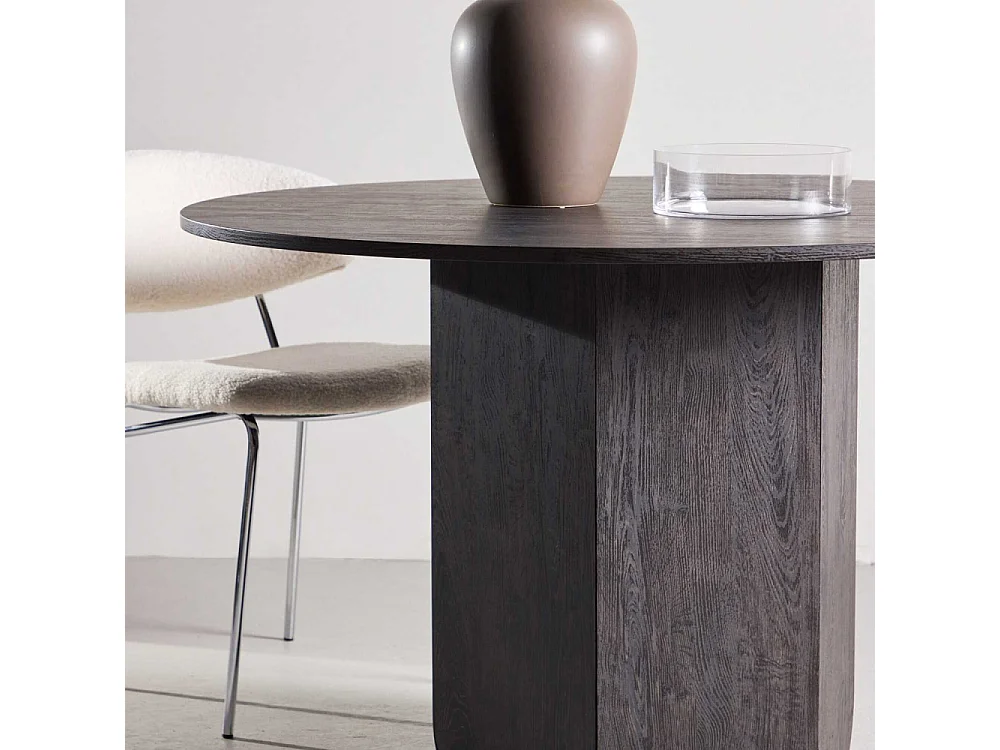 Table à Manger Ronde "Tekla" 120cm Noir