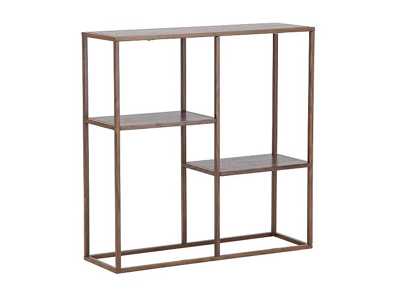 Étagère 3 Niveaux en Métal "Staal" 81cm Noyer