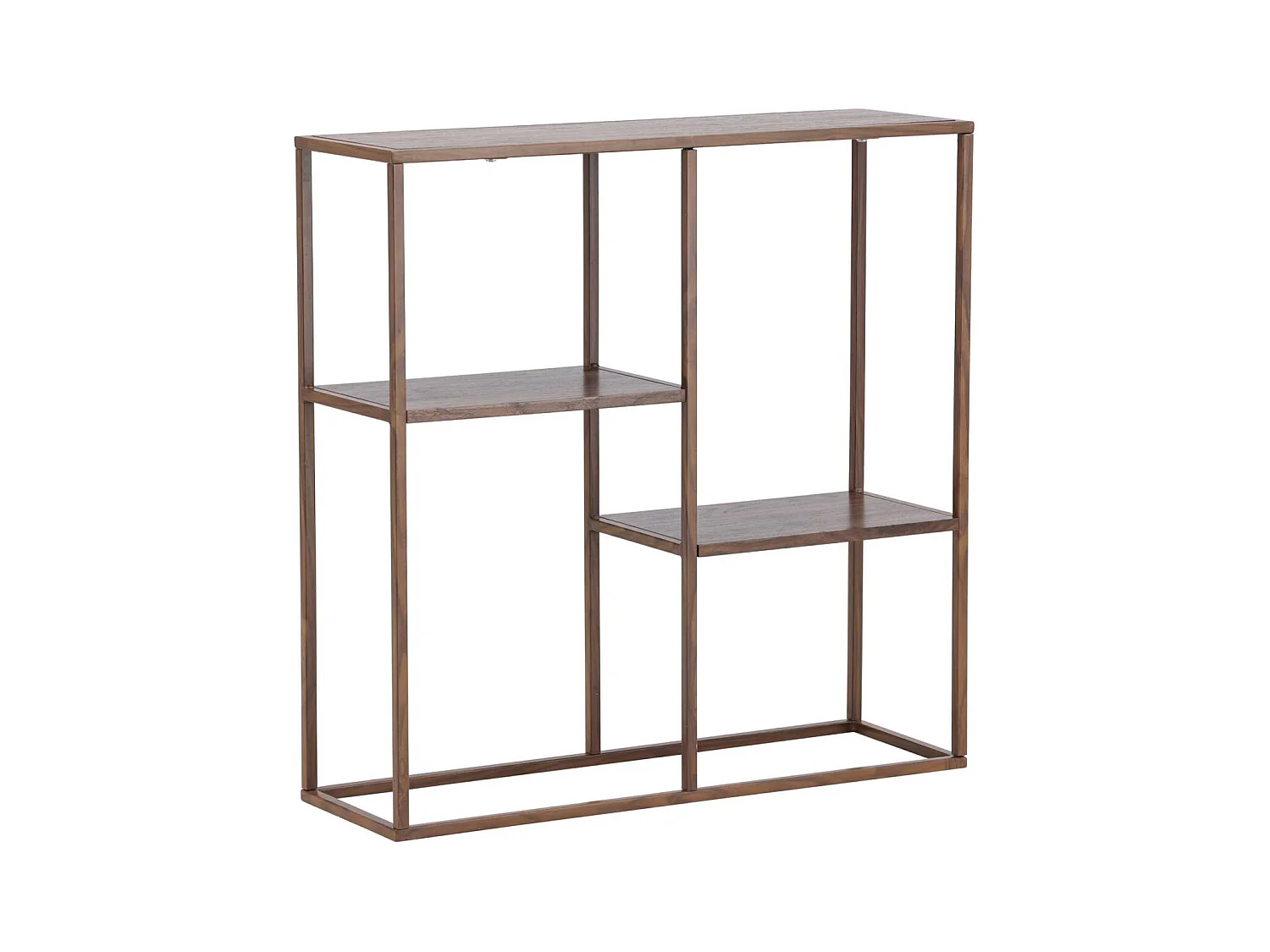 Étagère 3 Niveaux en Métal "Staal" 81cm Noyer