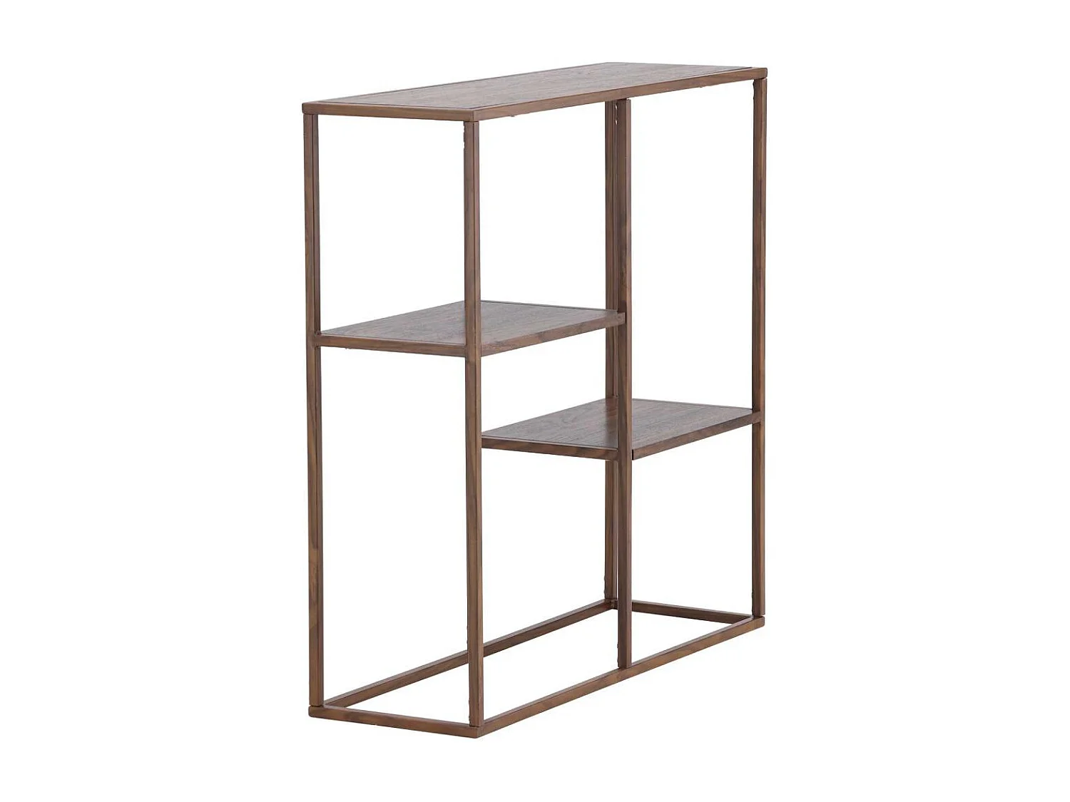 Étagère 3 Niveaux en Métal "Staal" 81cm Noyer