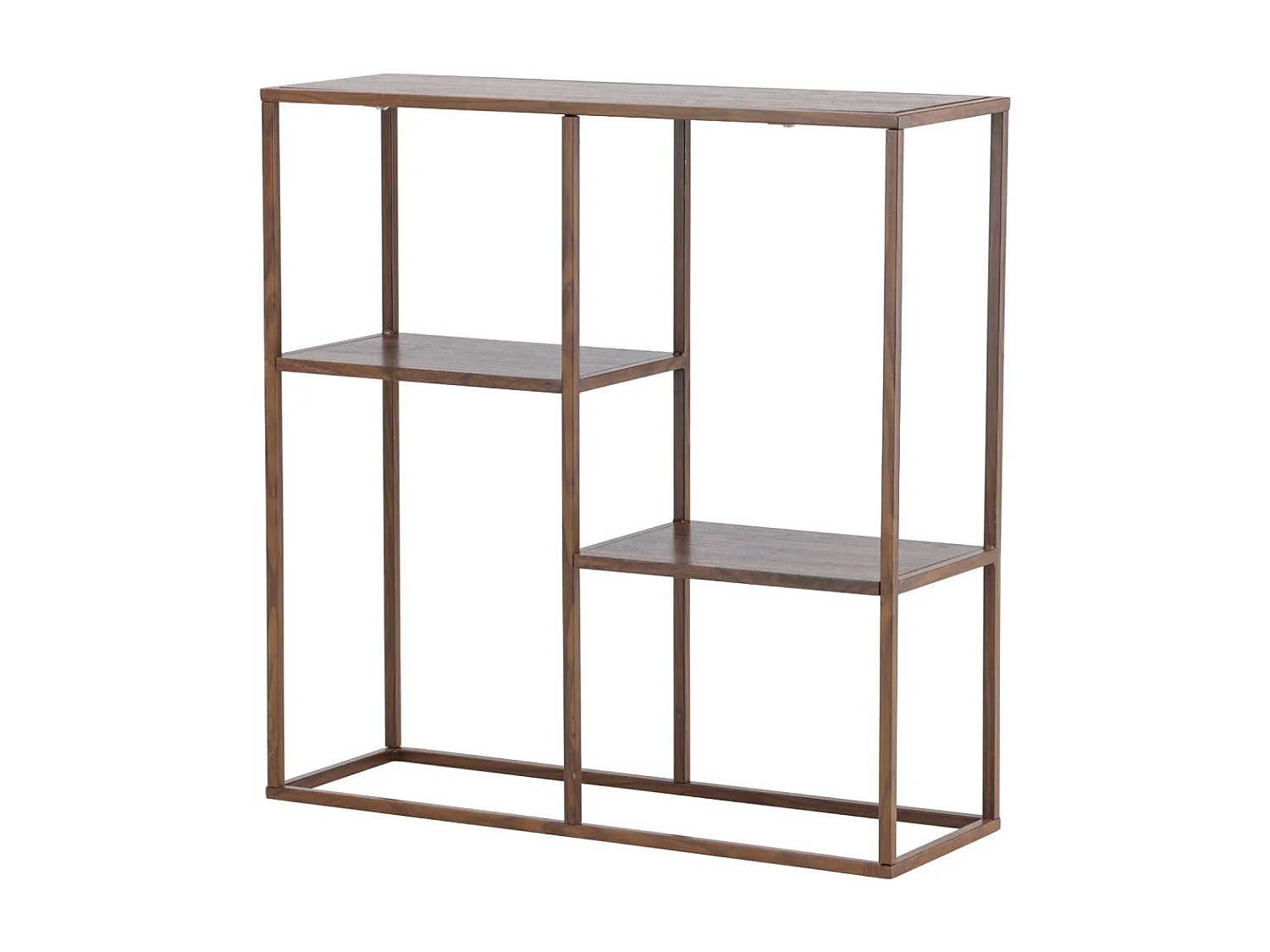 Étagère 3 Niveaux en Métal "Staal" 81cm Noyer