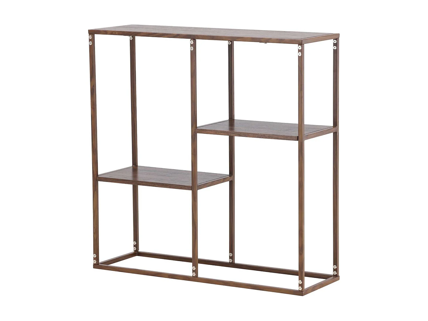 Étagère 3 Niveaux en Métal "Staal" 81cm Noyer