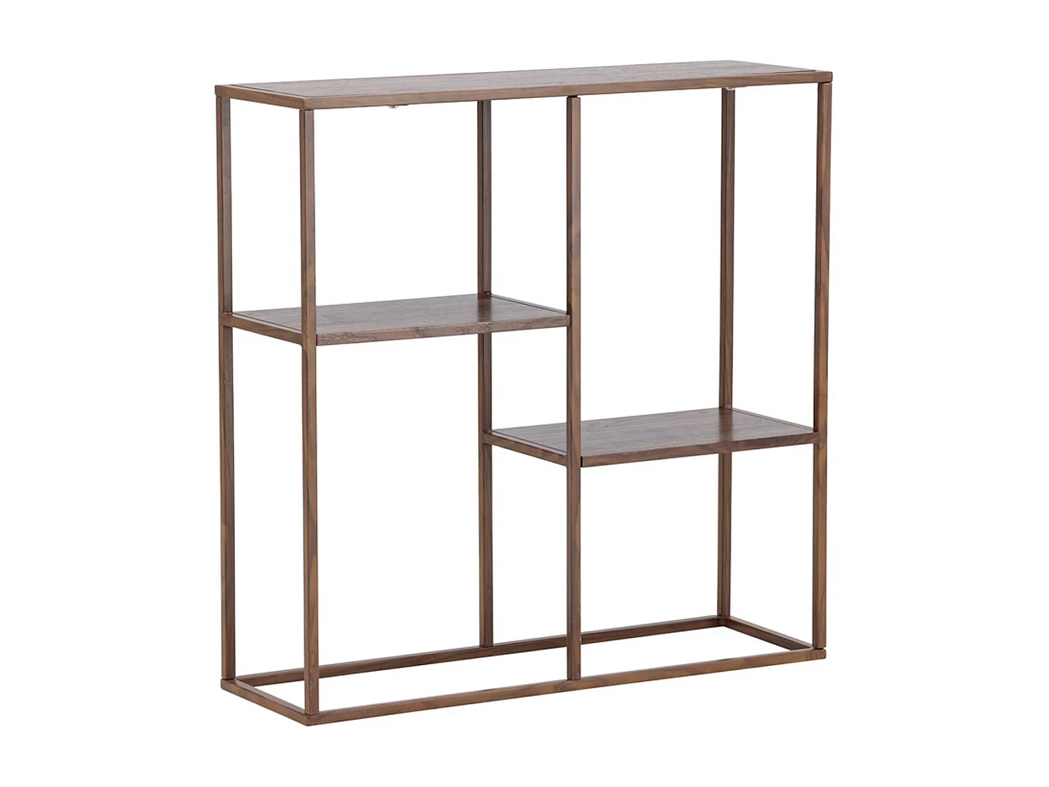 Étagère 3 Niveaux en Métal "Staal" 81cm Noyer
