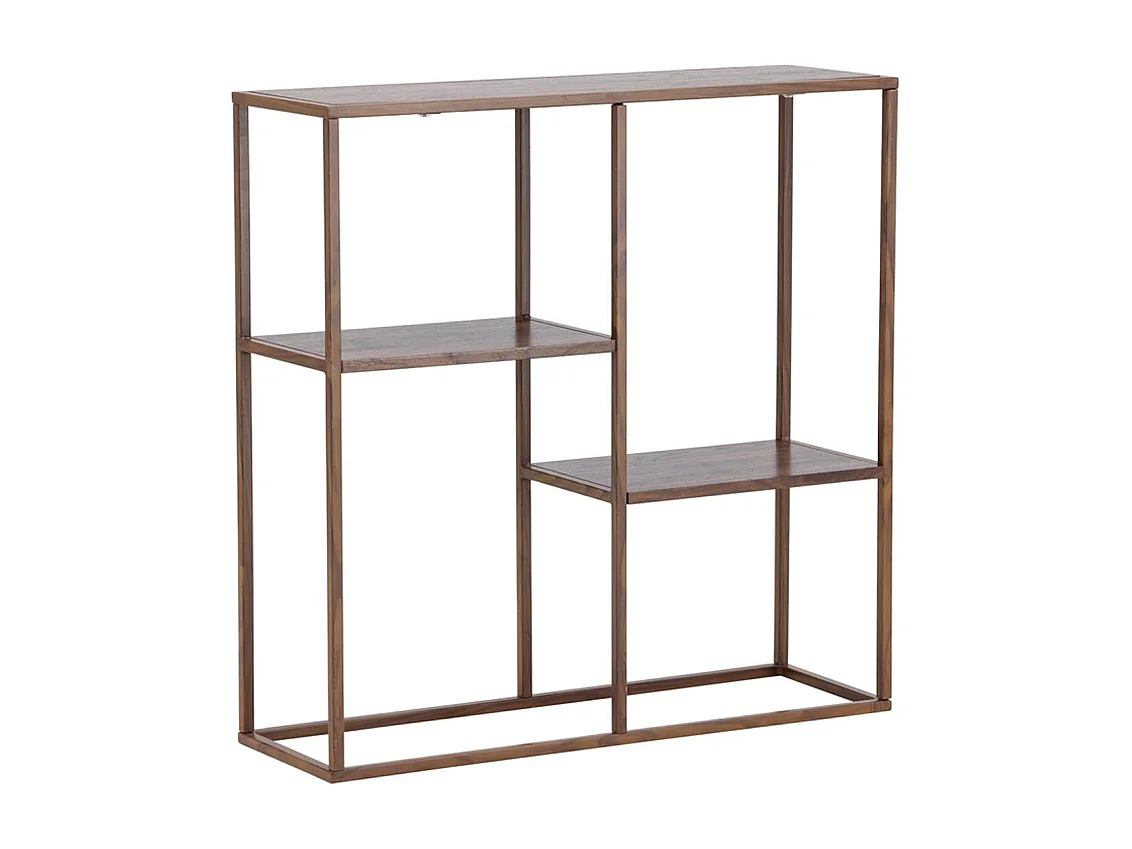Étagère 3 Niveaux en Métal "Staal" 81cm Noyer