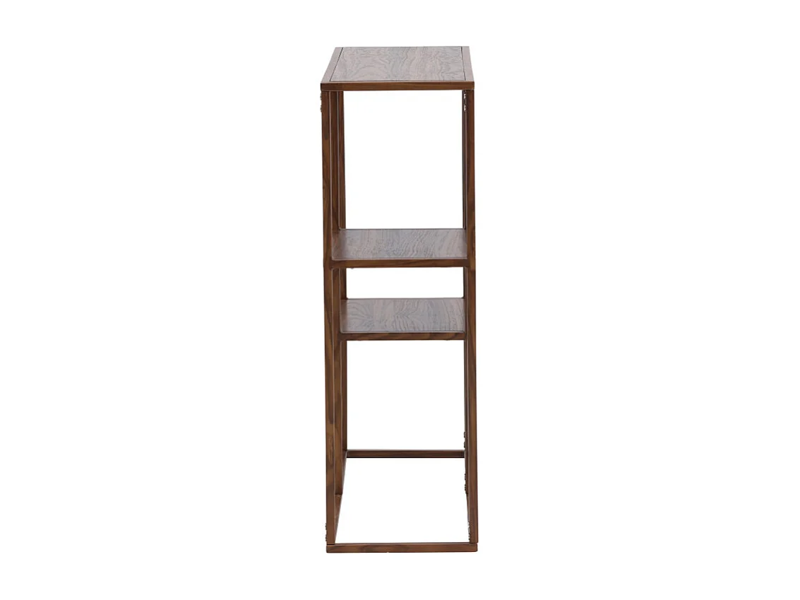 Étagère 3 Niveaux en Métal "Staal" 81cm Noyer
