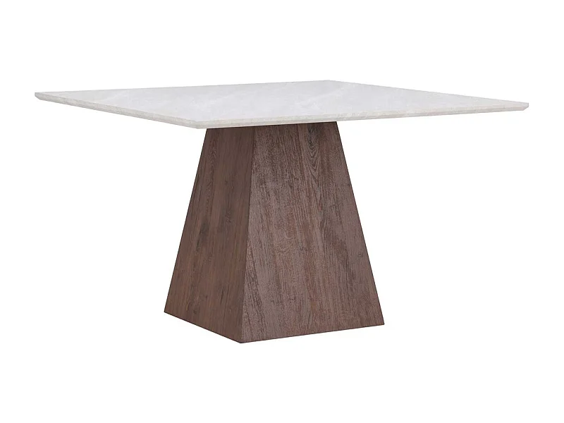 Table de Repas Effet Pierre "Cael" 120cm Gris & Moka