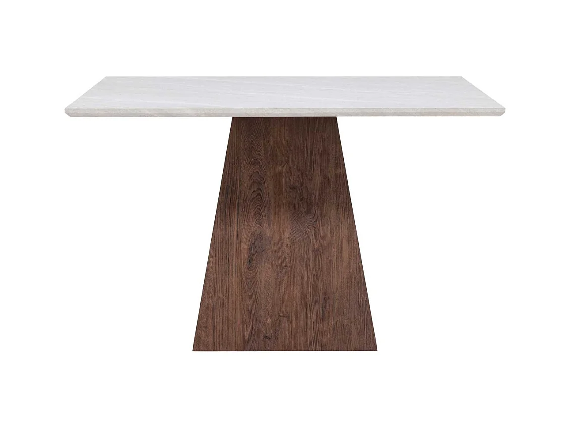 Table de Repas Effet Pierre "Cael" 120cm Gris & Moka