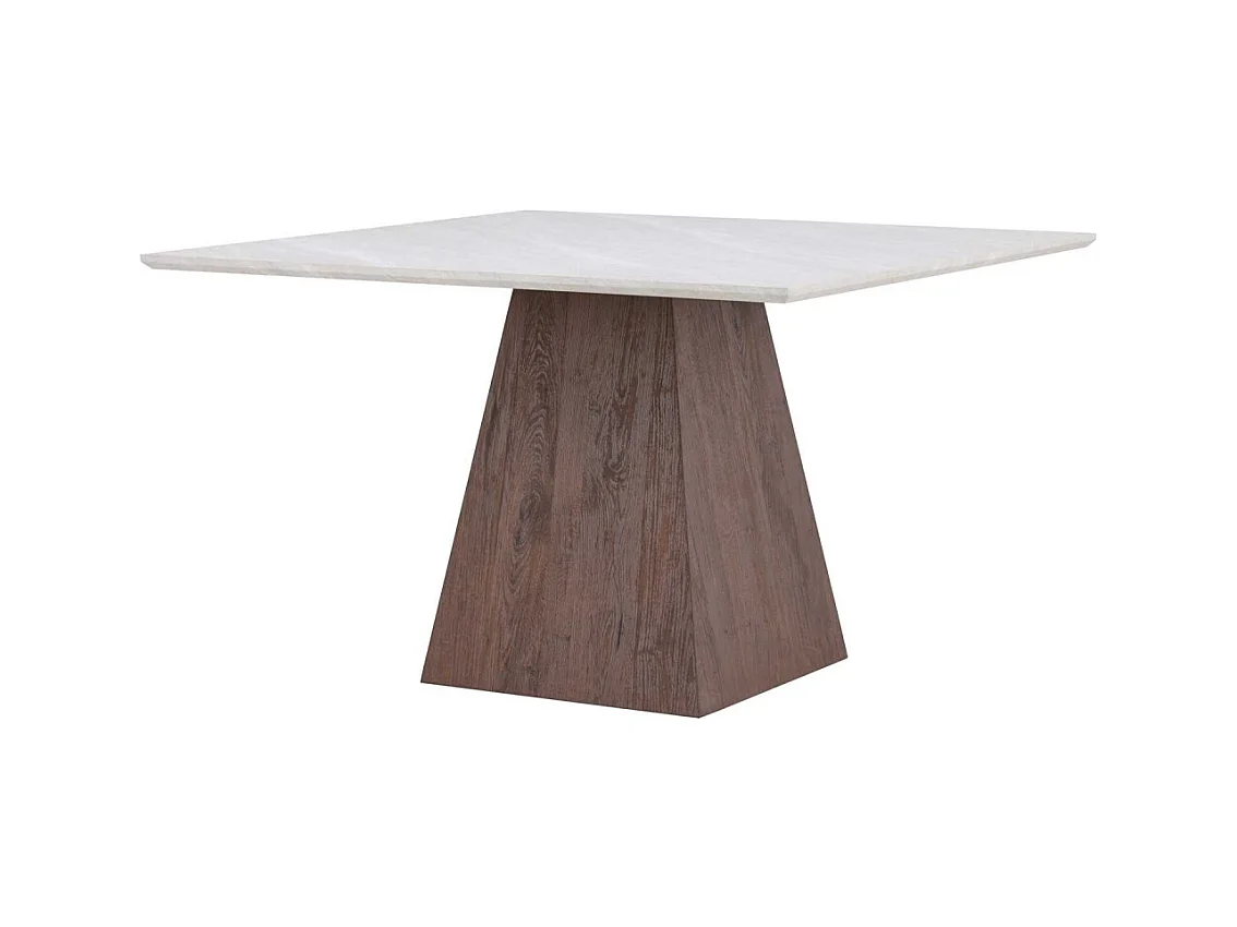 Table de Repas Effet Pierre "Cael" 120cm Gris & Moka