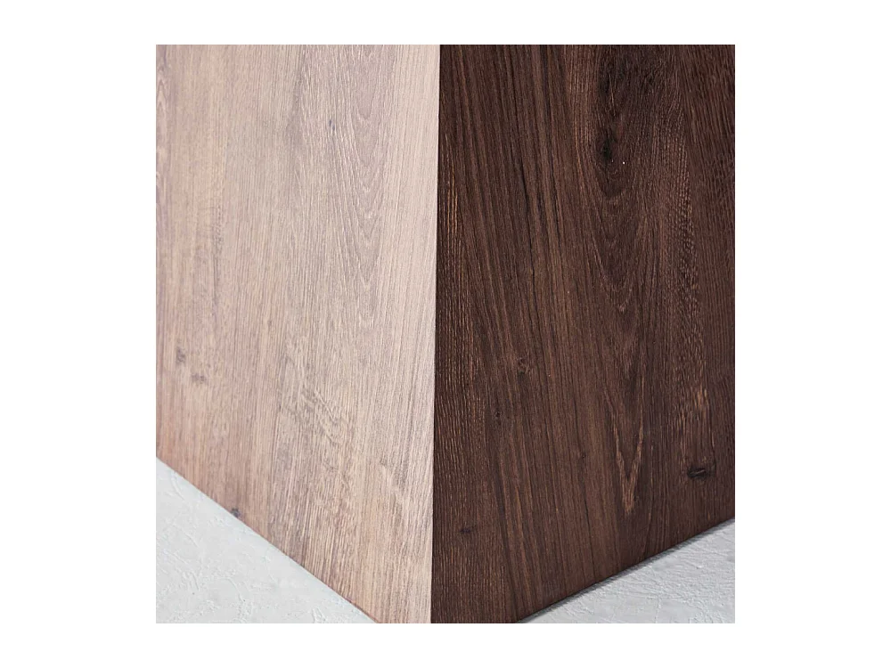 Table de Repas Effet Pierre "Cael" 120cm Gris & Moka