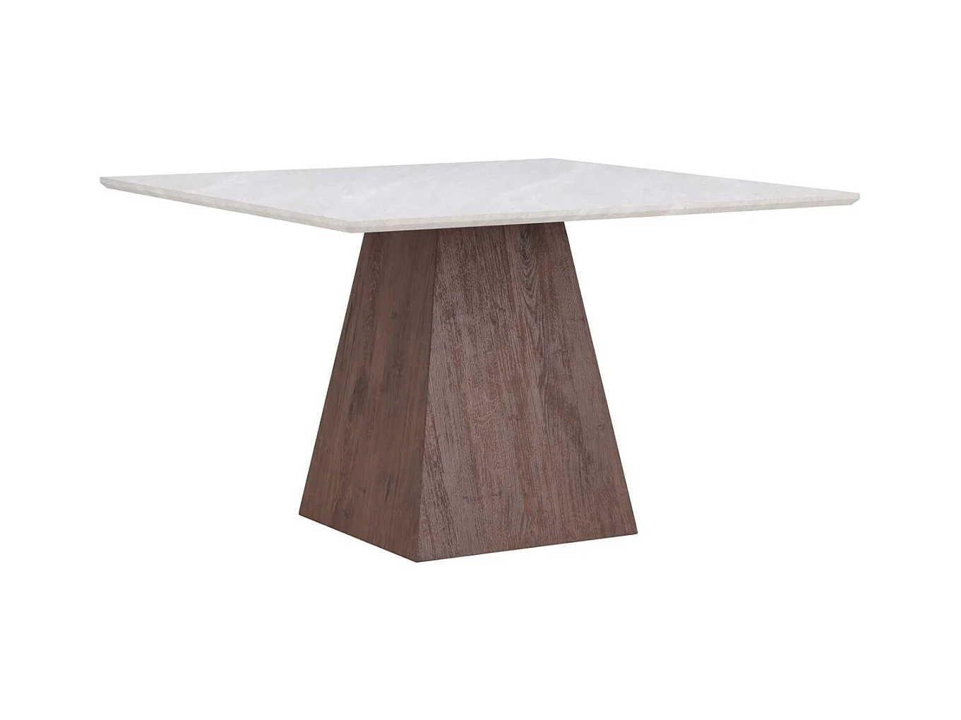Table repas en MDF plateau effet pierre Cael 120 x 120 x 75 cm